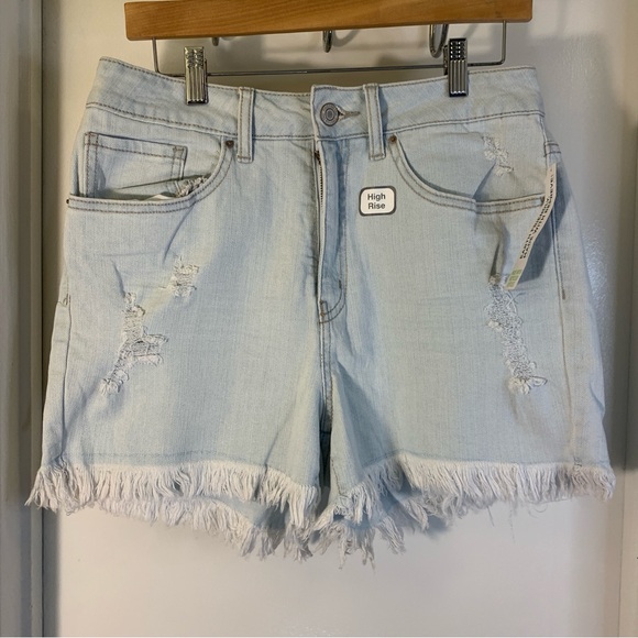 Time and Tru High Waist Light Blue Denim Shorts - Picture 1 of 5